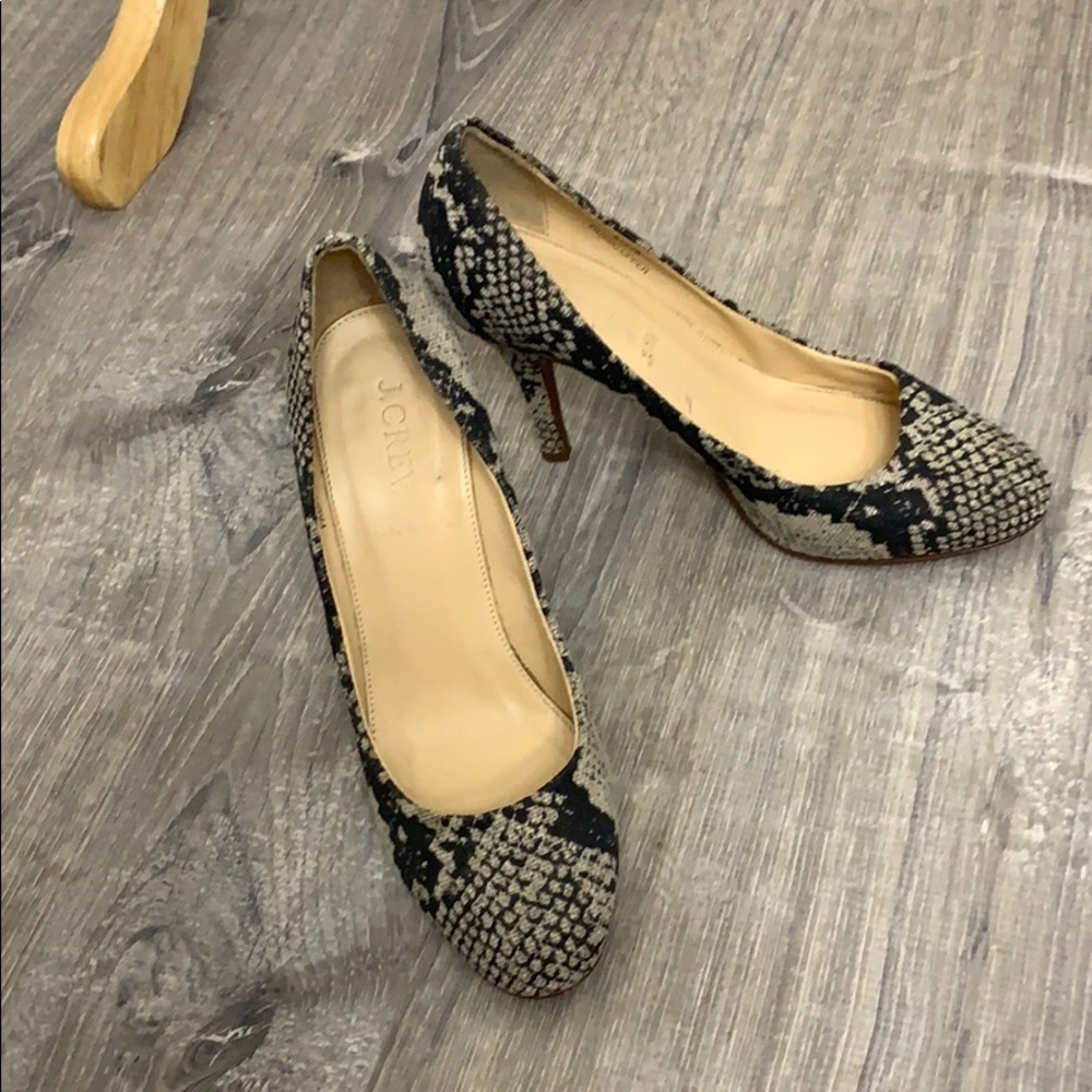 J Crew Snake pattern heels